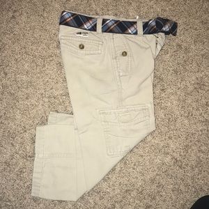 Janie & Jack khaki pants with plaid belt